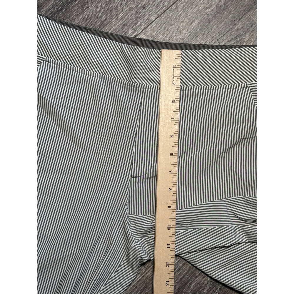 Athleta Brooklyn Textured Ankle Pant White Grey Stripe 12P Petite Pinstripe - Picture 5 of 13